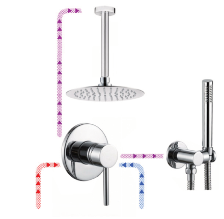 Conjunto Ducha Empotrar Pared Marte 2