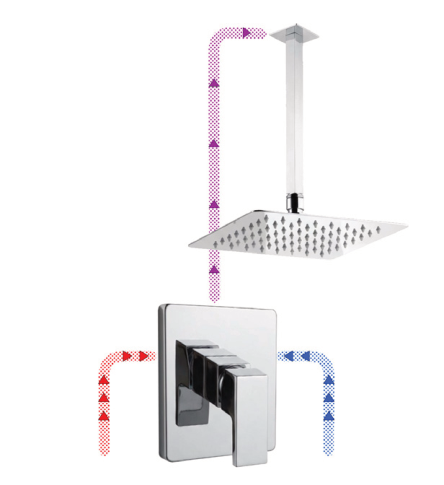 Conjunto Ducha Empotrar Pared Niza 1