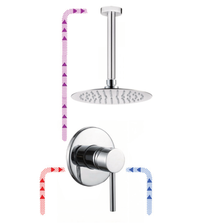 Conjunto Ducha Empotrar Techo Marte 1