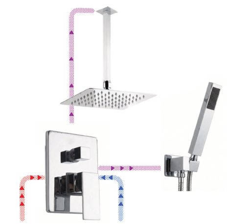Conjunto Ducha Techo Empotrar Niza 2