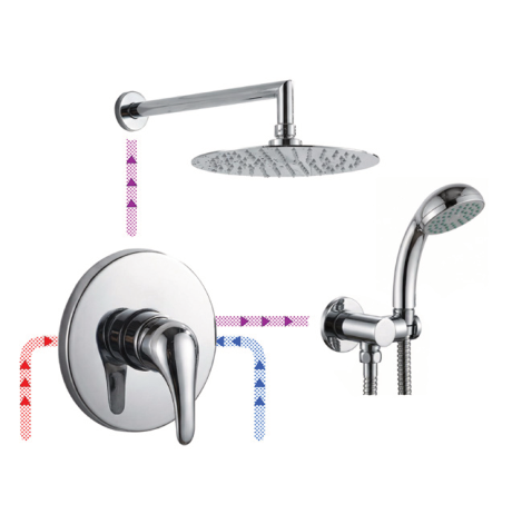 Conjunto Ducha Empotrar Techo Nova 1
