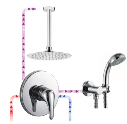 Conjunto Ducha Empotrar Techo Nova 2